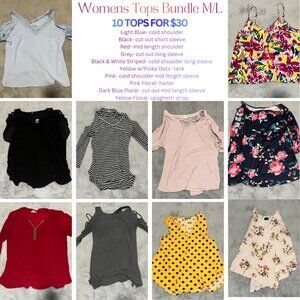 10 Womens M/L Tops Bundle